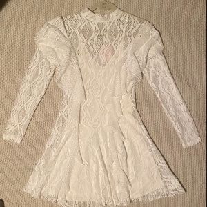 Free People ivory lace long sleeve dress, NWT